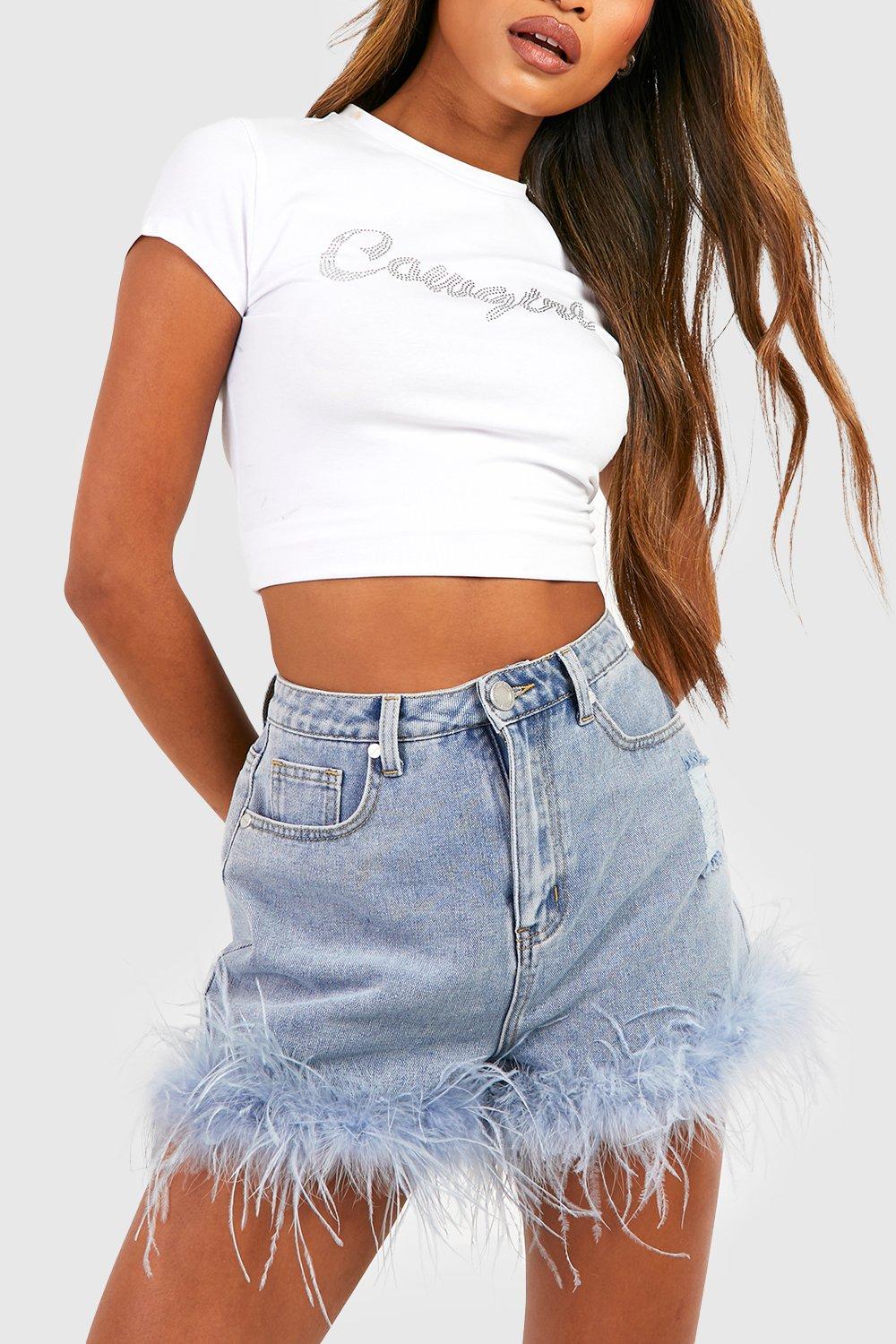 High waisted blue hot sale jean shorts